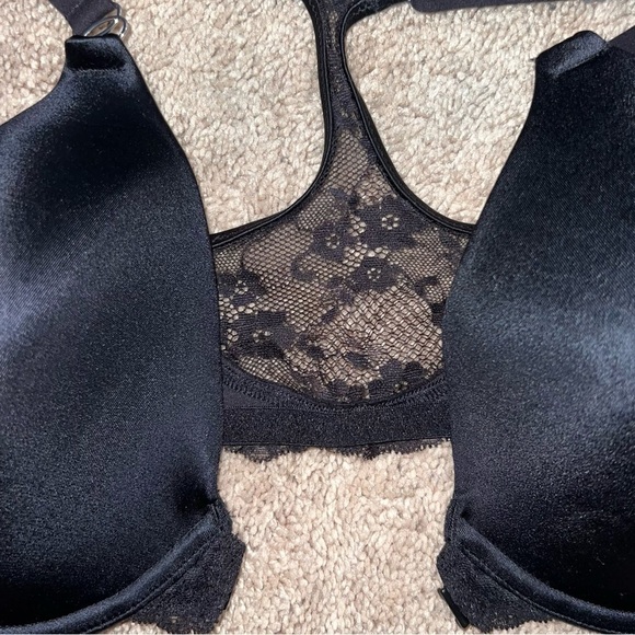 Maidenform Front Closure Full Coverage Racerback Bra Black Size 38D - Picture 5 of 8